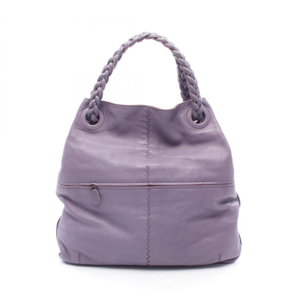 Bottega Veneta Julie Tote Bag Handbag Leather Women's Purple